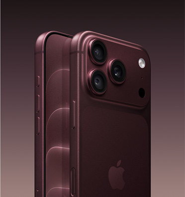 iPhone 18 Pro, цвят бордо, частичен преден екстериор под ъгъл, дисплей с цял екран, бутон Действие, бутони за звука, iPhone 18 Pro, цвят бордо, цял заден екстериор под ъгъл, 48MP Pro Fusion система камери, лого на Apple в центъра, страничен бутон, бутон Управление на камерата