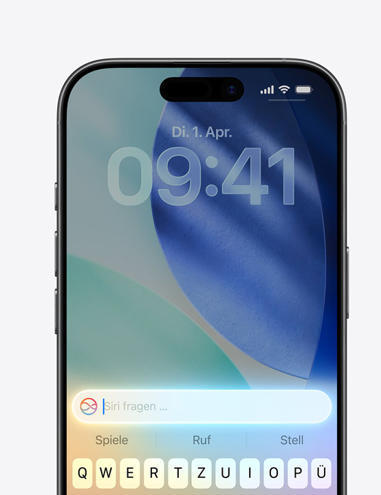 iPhone Display zeigt die Nutzung von „Siri fragen“