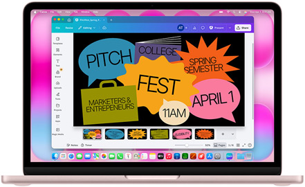 App Canva su un MacBook Air