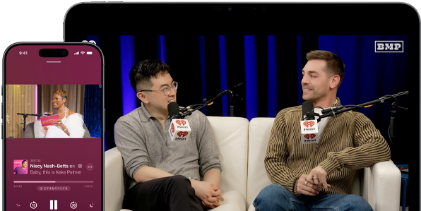 Apple Podcastの画面で再生されているビデオポッドキャストのエピソード