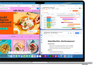 „MacBook Air“, kuriame atidaryta keletas programų
