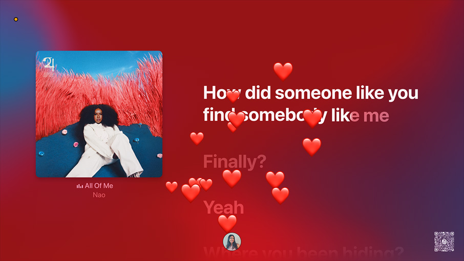 فيديو لتطبيق Apple Music مع كلمات أغنية "All of me" للفنانة Nao