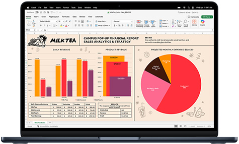 Microsoft Excel app shown on a MacBook Pro
