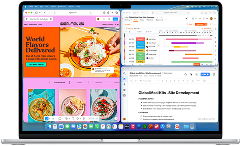 MacBook Air cu mai multe aplicații deschise