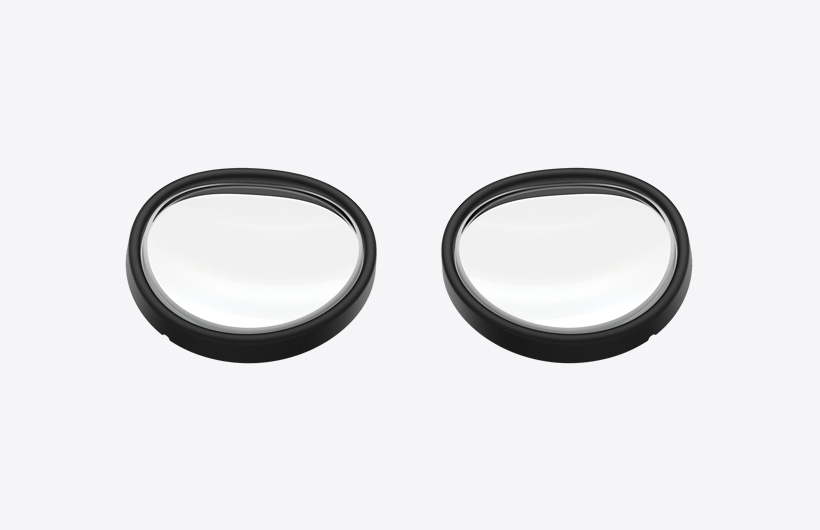 ZEISS Optical Inserts, round lenses with black frames