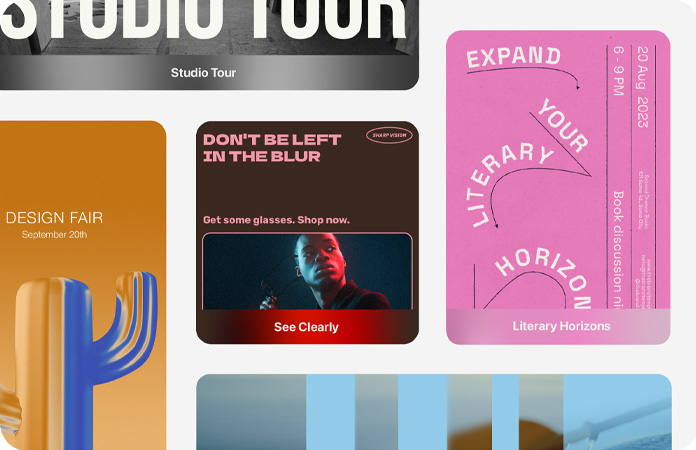 Series of colorful illustrations