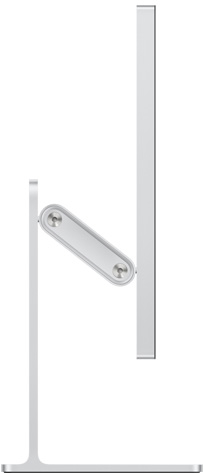 Studio Display postavljen na stalak s prilagodljivim nagibom i visinom, prikazan s bočne strane